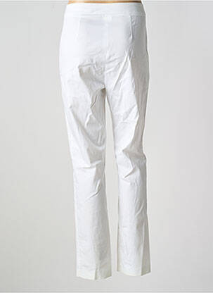 Pantalon slim tissage popeline taille haute blanc JEAN DELFIN femme