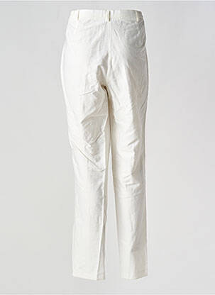 Pantalon droit taille à pinces taille haute beige JEAN GABRIEL femme