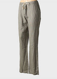 Pantalon droit tissage crêpe taille normale gris JULIE GUERLANDE femme