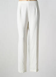 Pantalon droit tissage crêpe taille haute blanc GUY DUBOUIS femme