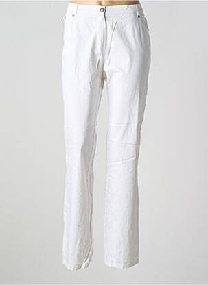 Pantalon droit tissage popeline taille normale blanc MERI & ESCA femme