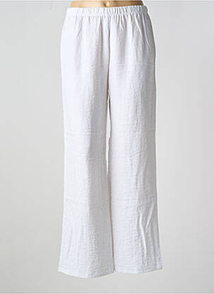 Pantalon droit tissage crêpe taille haute blanc TELMAIL femme