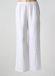 Pantalon droit tissage crêpe taille haute blanc TELMAIL femme