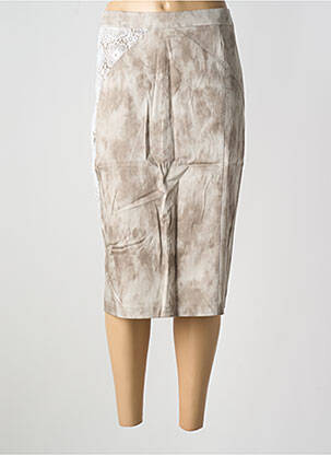 Jupe mi-longue taille à pinces gris JEAN DELFIN femme