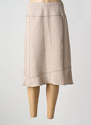 Jupe mi-longue coupe droite beige GUY DUBOUIS femme