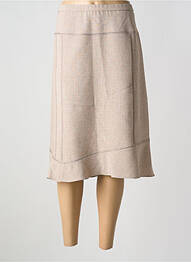 Jupe mi-longue coupe droite beige GUY DUBOUIS femme