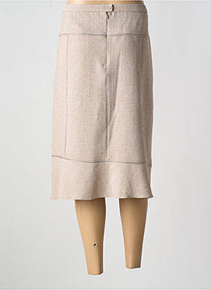 Jupe mi-longue coupe droite beige GUY DUBOUIS femme