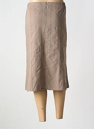 Jupe mi-longue taille haute marron GUY DUBOUIS femme