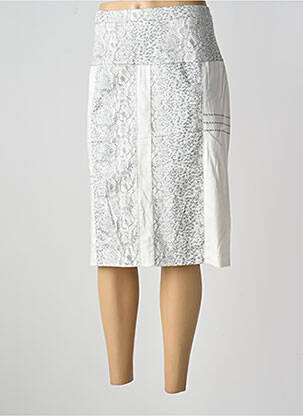 Jupe mi-longue coupe droite beige GUY DUBOUIS femme