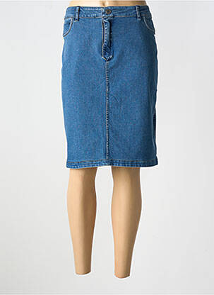 Jupe mi-longue coupe droite bleu CONCEPT K femme