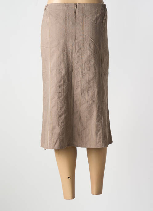 Jupe mi-longue marron GUY DUBOUIS pour femme