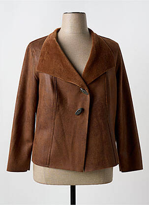 Veste casual tissage suedine marron TELMAIL femme
