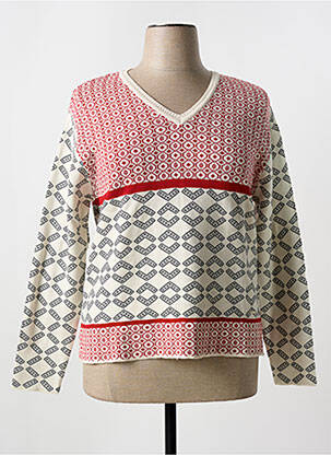 Pull coupe cintrée manches longues rouge AGATHE & LOUISE femme
