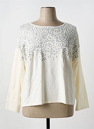 Pull coupe droite manches longues blanc MARBLE femme