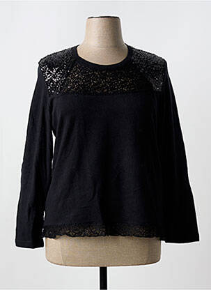 Pull coupe droite manches longues noir GUY DUBOUIS femme