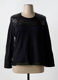 Pull col rond manches longues noir GUY DUBOUIS femme