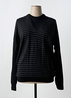 Pull col rond manches longues noir EVERMEN homme