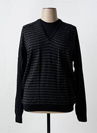 Pull col rond manches longues noir EVERMEN homme