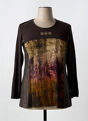 T-shirt manches longues manches longues marron JEAN GABRIEL femme