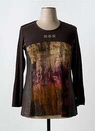 T-shirt manches longues manches longues marron JEAN GABRIEL femme