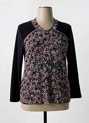 Top imprimé fantaisie manches longues noir TELMAIL femme