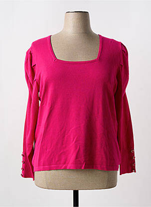 Pull coupe cintrée manches longues rose MARBLE femme