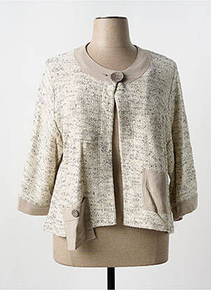 Gilet manches longues fermeture boutonnée sur le devant gris MERI & ESCA femme