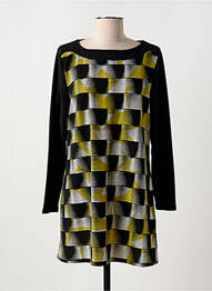 Robe pull stretch manches longues noir MARBLE femme