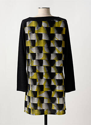 Robe pull stretch manches longues noir MARBLE femme