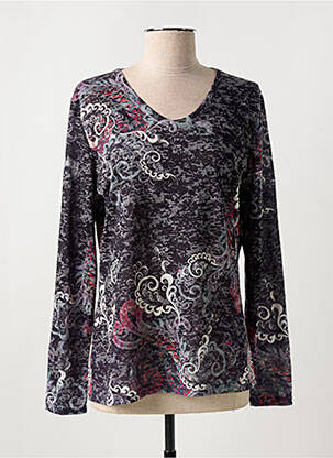 T-shirt manches longues manches longues gris EL INTERNATIONALE femme