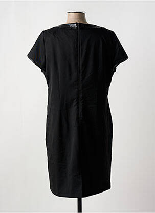 Robe mi-longue fermeture zippée au dos manches courtes noir FRED SABATIER femme