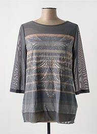 T-shirt imprimé fantaisie manches 3/4 gris BETTY BARCLAY femme