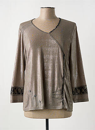 T-shirt manches longues manches longues marron GUY DUBOUIS femme