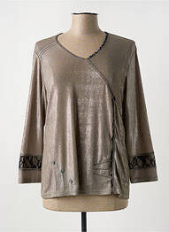 T-shirt manches longues manches longues marron GUY DUBOUIS femme