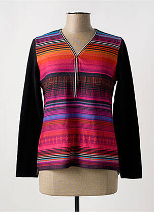 Pull coupe cintrée manches longues noir FRED SABATIER femme