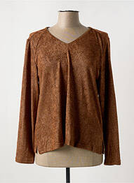 Pull col v manches longues marron FRED SABATIER femme