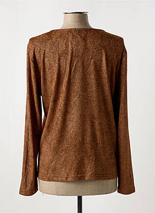 Pull coupe droite manches longues marron FRED SABATIER femme