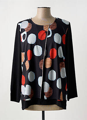 Blouse col rond manches longues noir GUY DUBOUIS femme