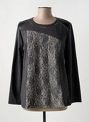 Pull coupe droite manches longues gris JAC JAC femme