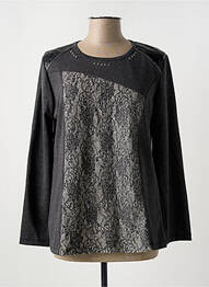 Pull col rond manches longues gris JAC JAC femme