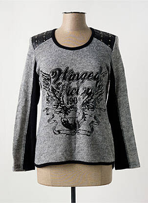 Pull coupe cintrée manches longues gris MERI & ESCA femme