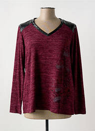 Pull col v manches longues violet FRED SABATIER femme