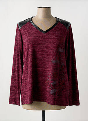 Pull stretch manches longues violet FRED SABATIER femme