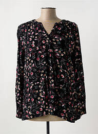 Blouse imprimé fleurs manches longues noir CONCEPT  K femme