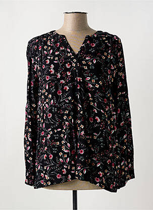 Blouse tissage popeline manches longues noir CONCEPT  K femme