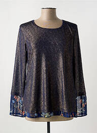 Blouse imprimé fleurs manches longues bleu FRED SABATIER femme