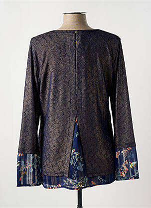 Blouse imprimé fleurs manches longues bleu FRED SABATIER femme