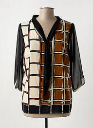 Blouse imprimé fantaisie manches 3/4 noir MERI & ESCA femme