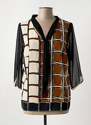 Blouse imprimé fantaisie manches 3/4 noir MERI & ESCA femme