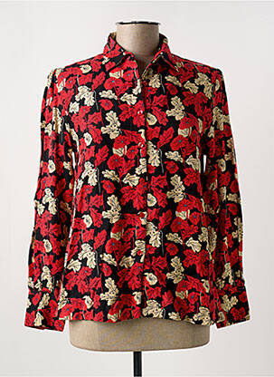 Chemisier imprimé fleurs manches longues rouge AGATHE & LOUISE femme